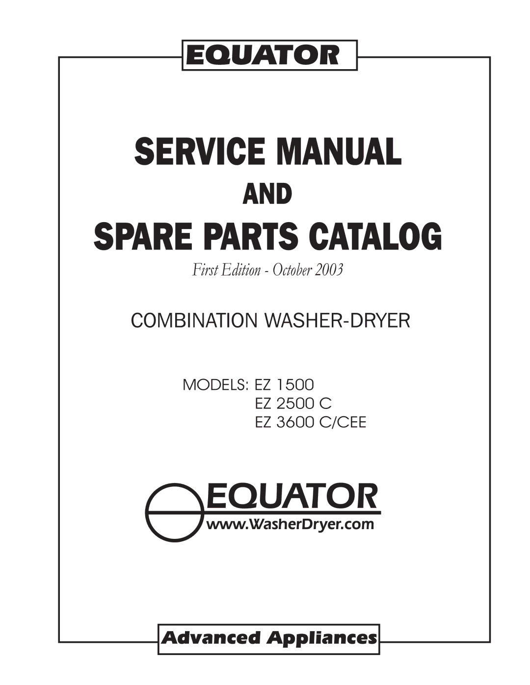 Equator EZ 2500 C, EZ 3600 C/CEE, EZ 1500 service manual Spare Parts Catalog 