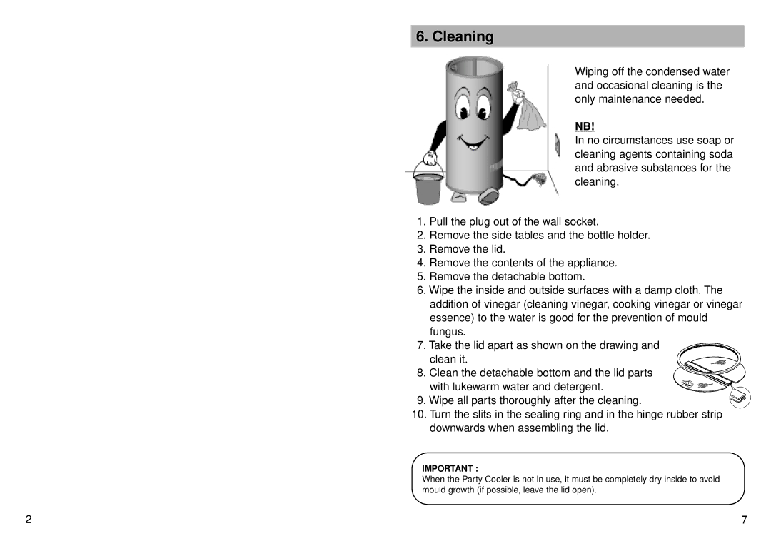 Equator none manual Cleaning 