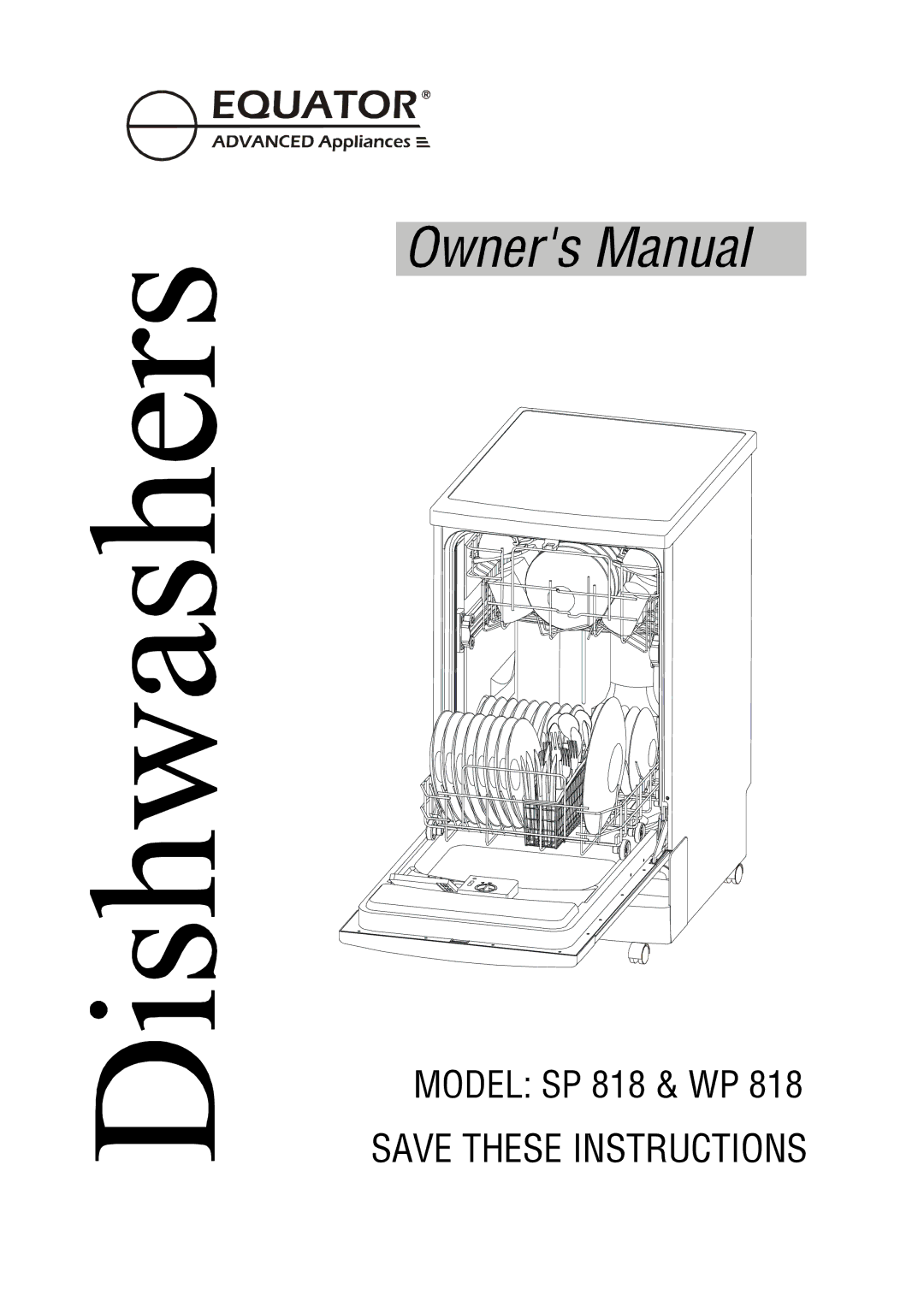 Equator WP 818 manual Model SP 818 & WP 
