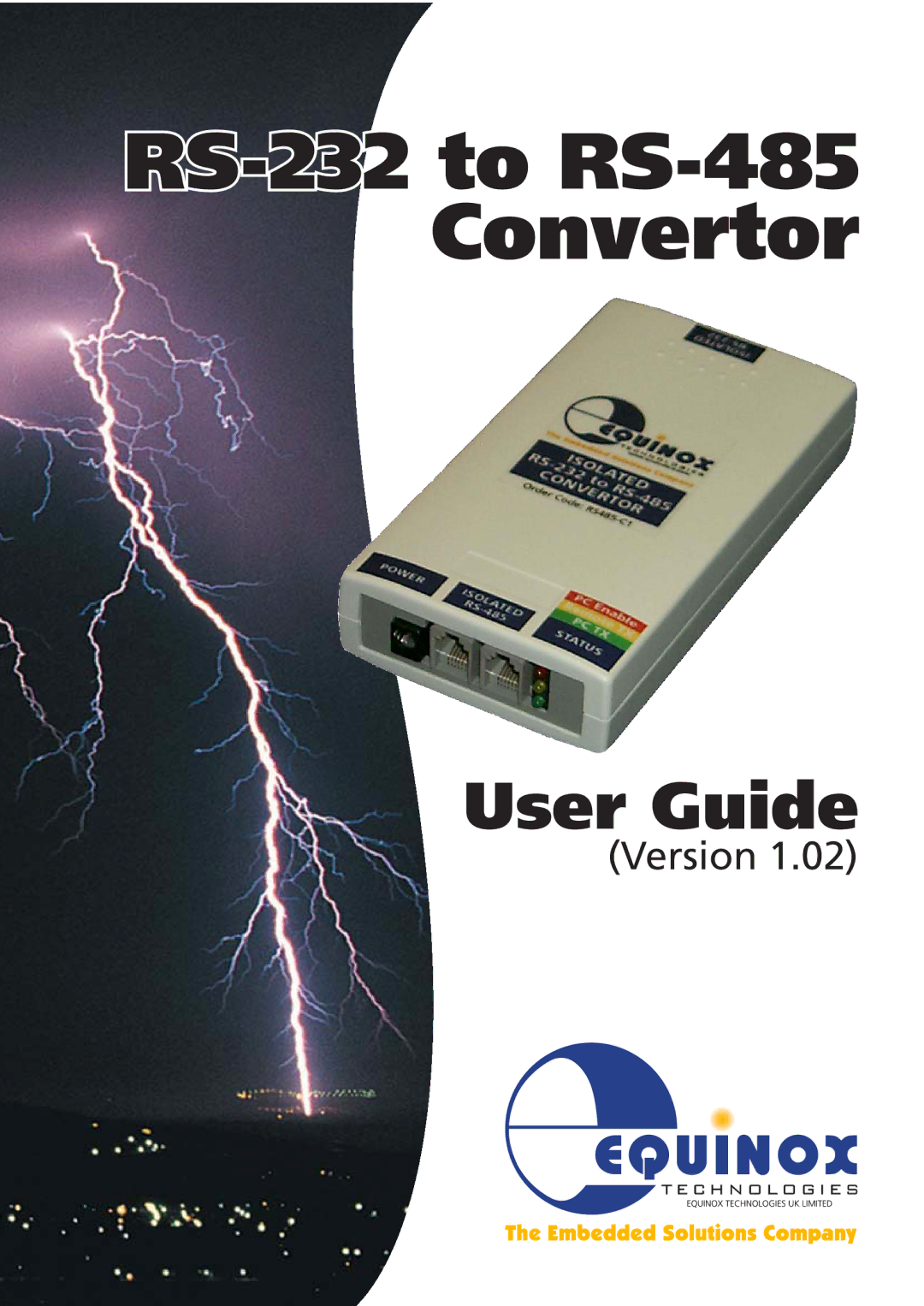 Equinox Systems RS232-RS485 manual User Guide 