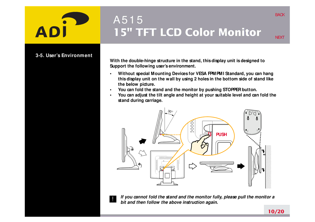 Ergotron A515 manual User’s Environment 