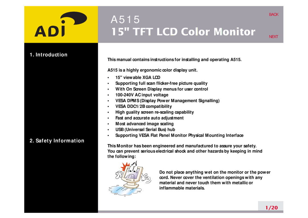 Ergotron A515 manual Introduction 