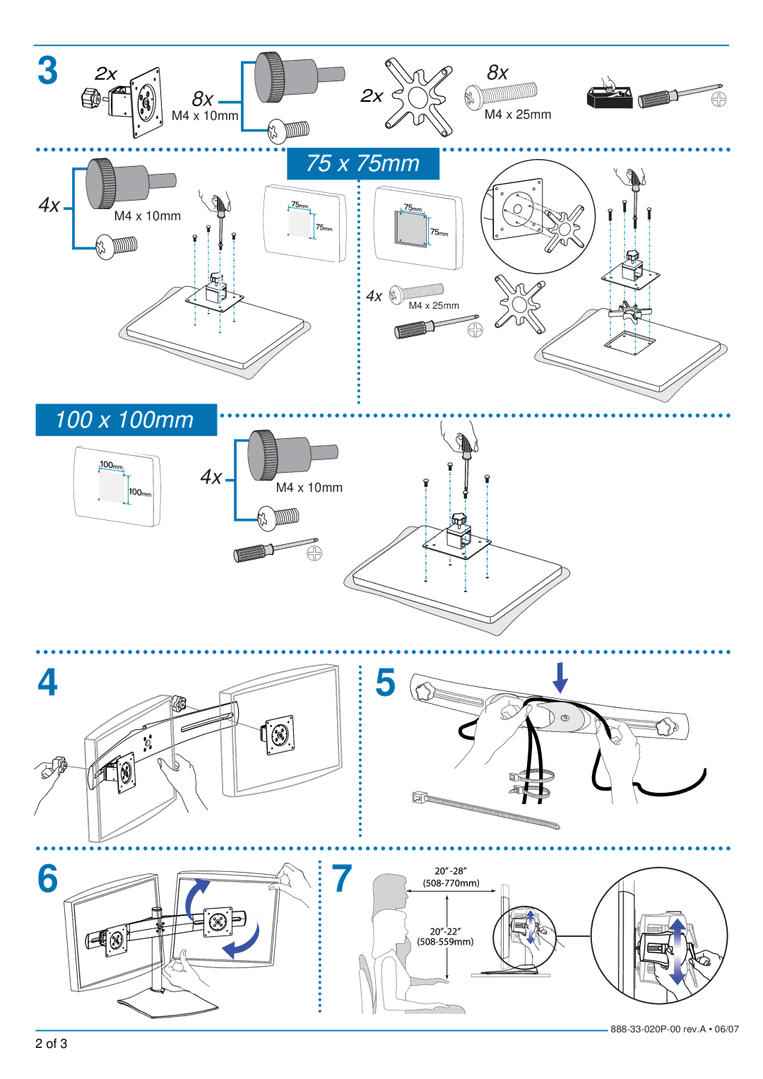 Ergotron DS100 manual 75 x 75mm 