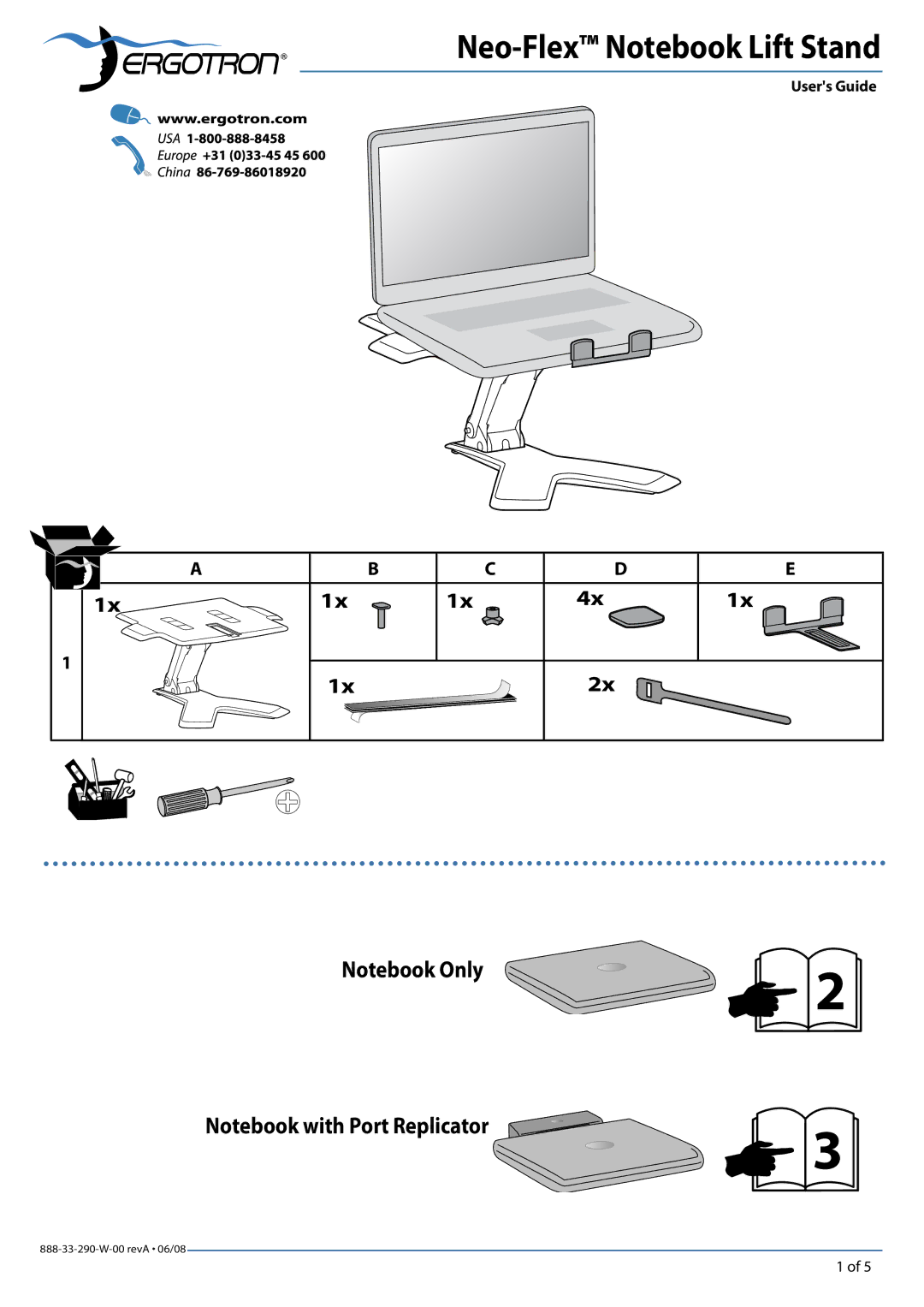 Ergotron manual Neo-Flex Notebook Lift Stand 