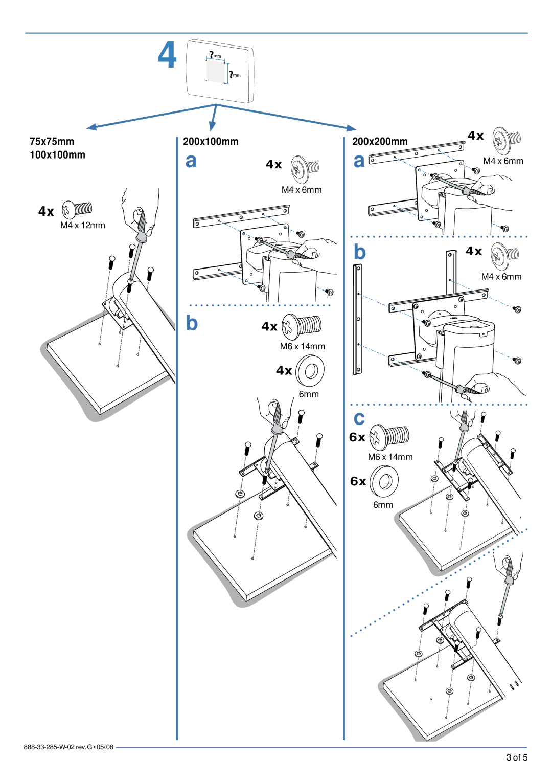 Ergotron Widescreen Stand manual 75x75mm 100x100mm 