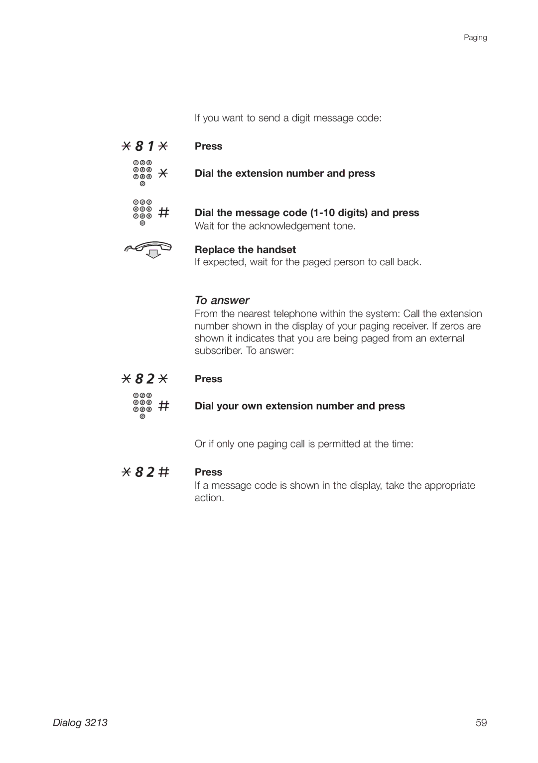 Ericsson 3213 manual If you want to send a digit message code 