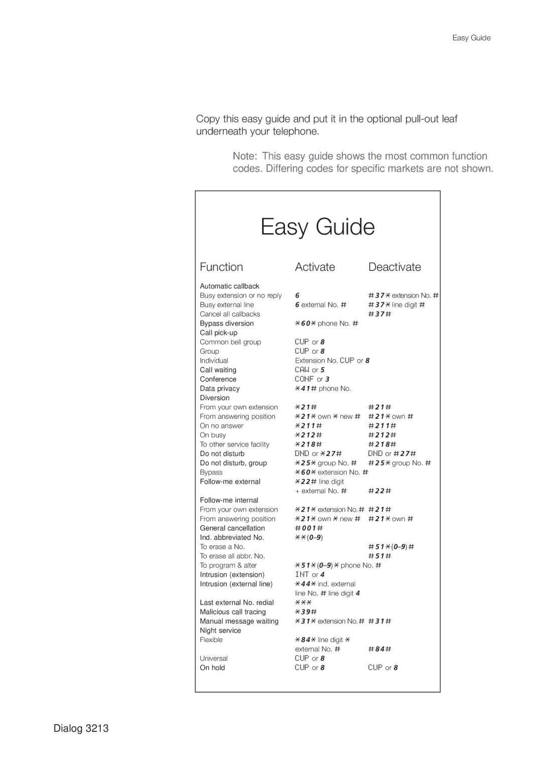 Ericsson 3213 manual Easy Guide 