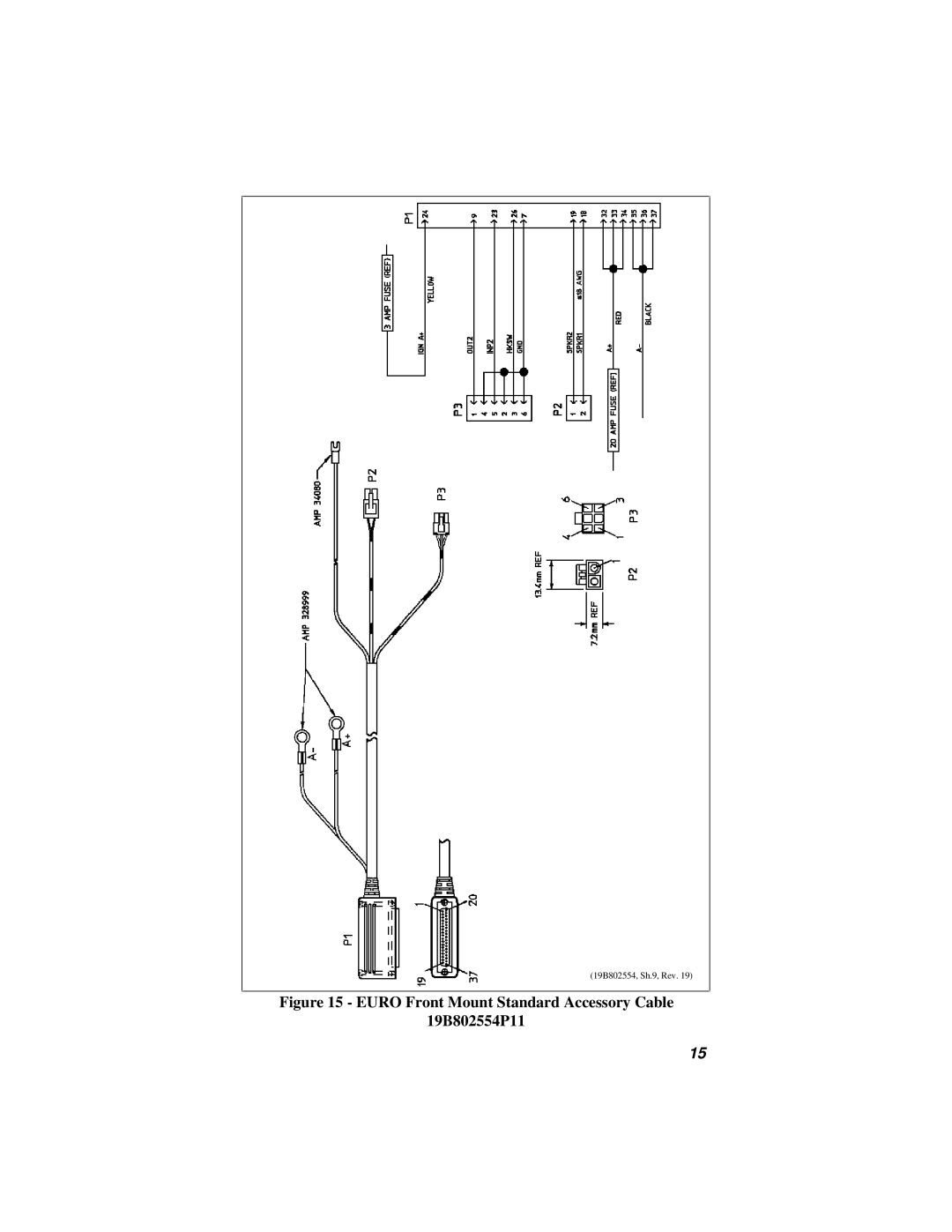 Ericsson 38901E installation manual Euro Front Mount Standard Accessory Cable 19B802554P11 