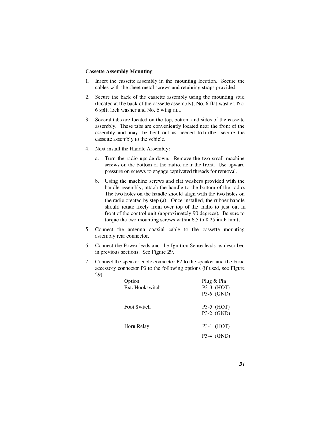 Ericsson 38901E installation manual Cassette Assembly Mounting 