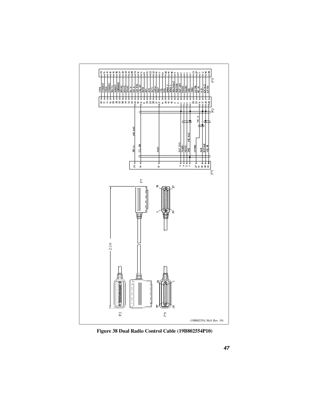 Ericsson 38901E installation manual Dual Radio Control Cable 19B802554P10 