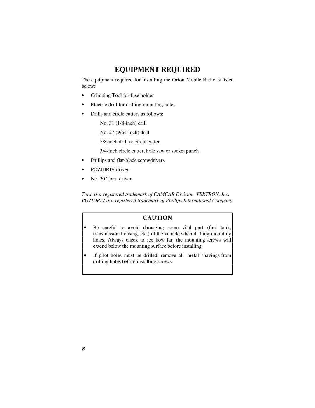 Ericsson 38901E installation manual Equipment Required 