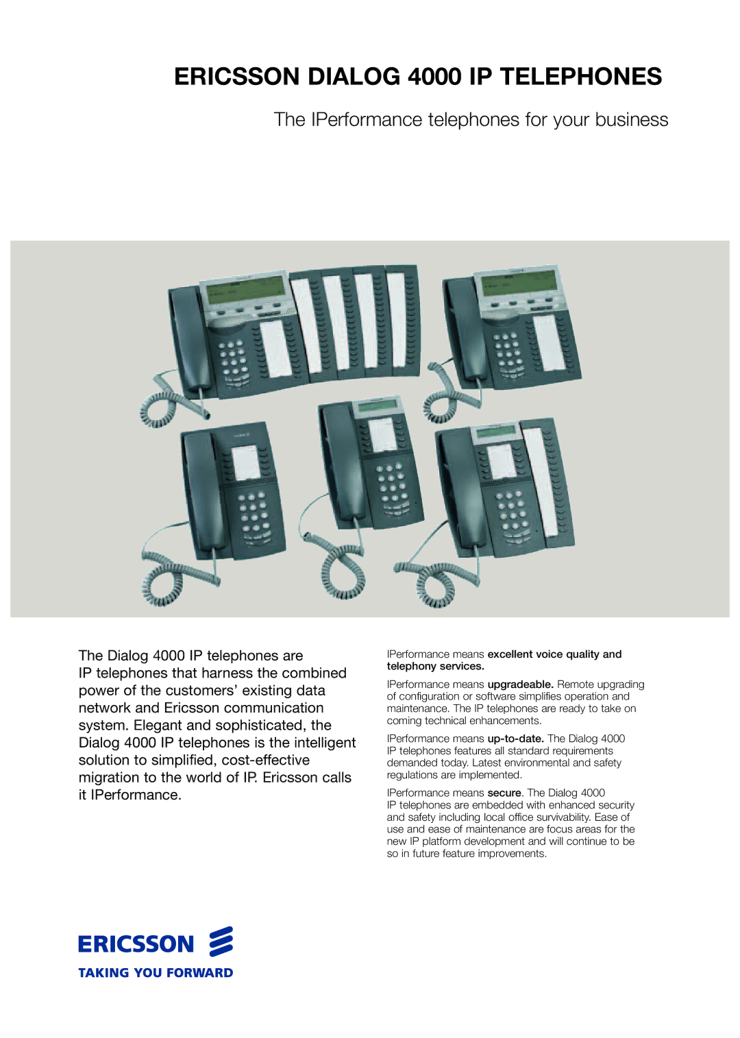 Ericsson manual Ericsson Dialog 4000 IP Telephones 