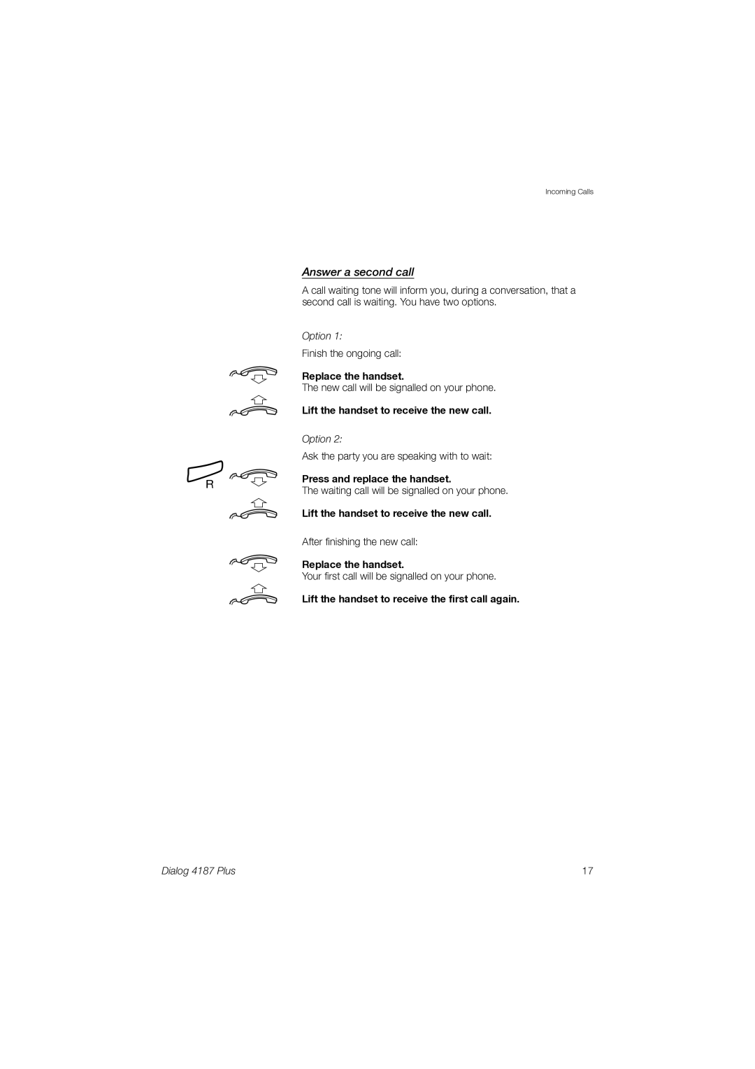 Ericsson 4187 Plus manual ¸ d u, Answer a second call 