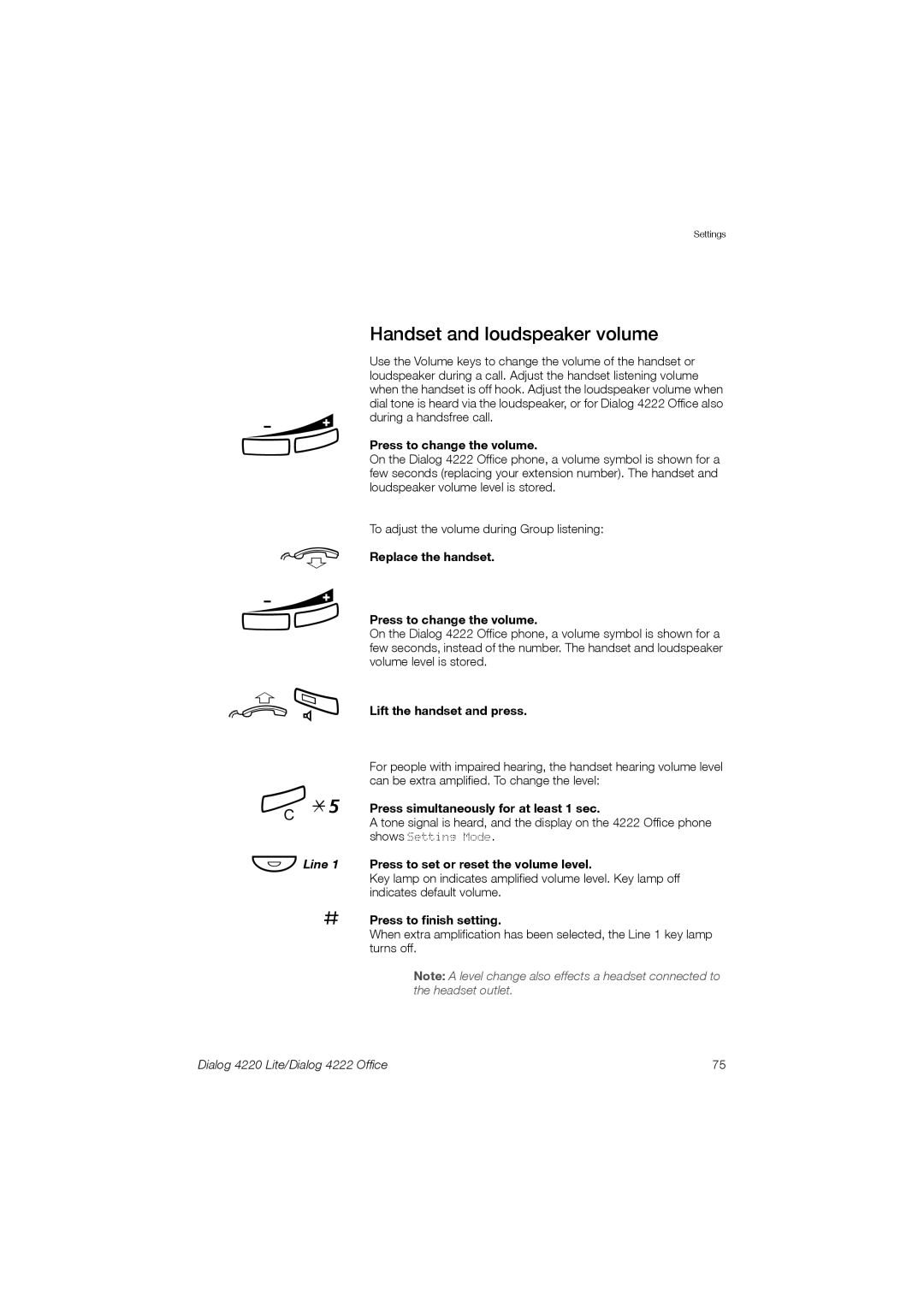 Ericsson 4220 manual Handset and loudspeaker volume 