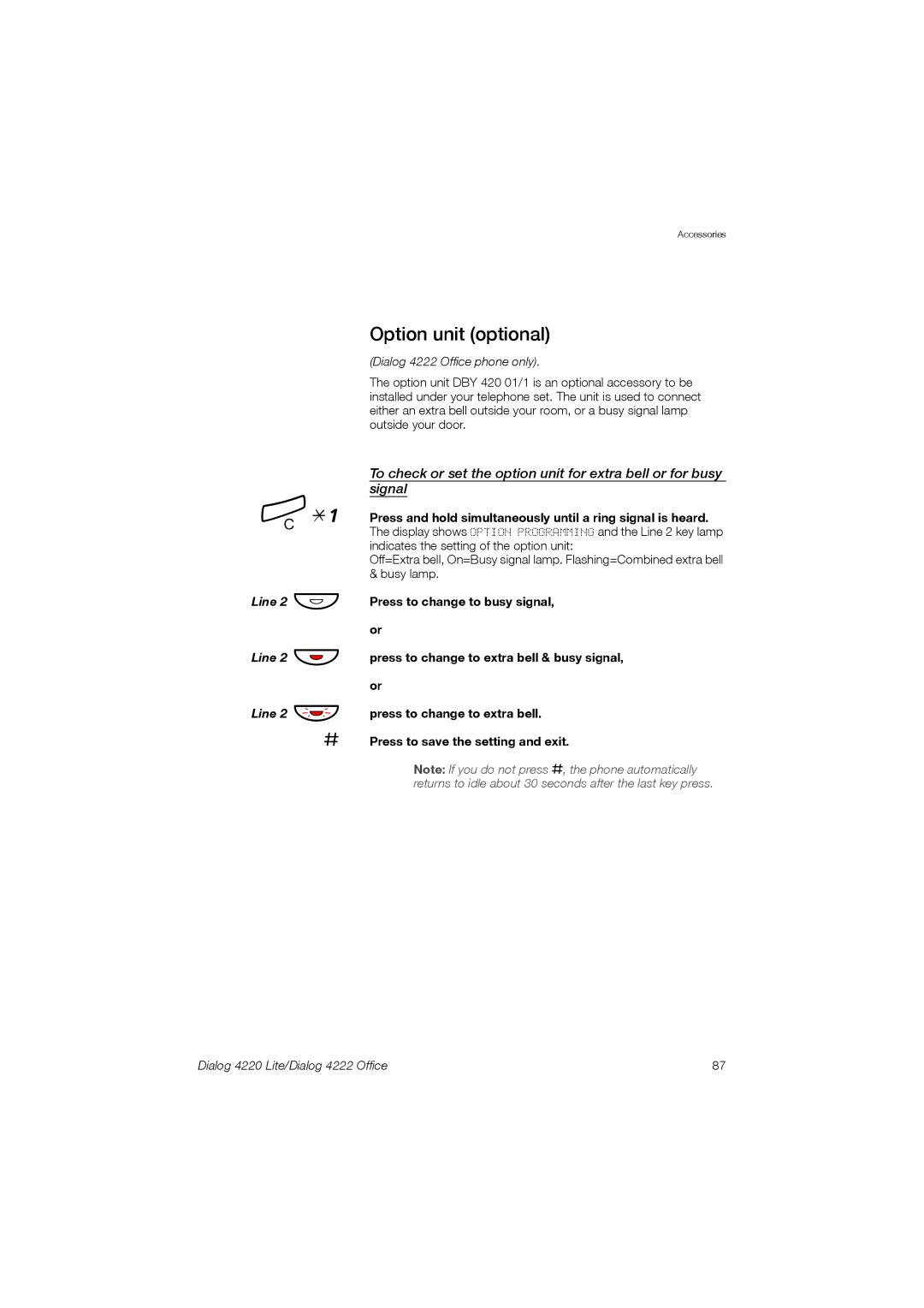 Ericsson 4220 manual Option unit optional 