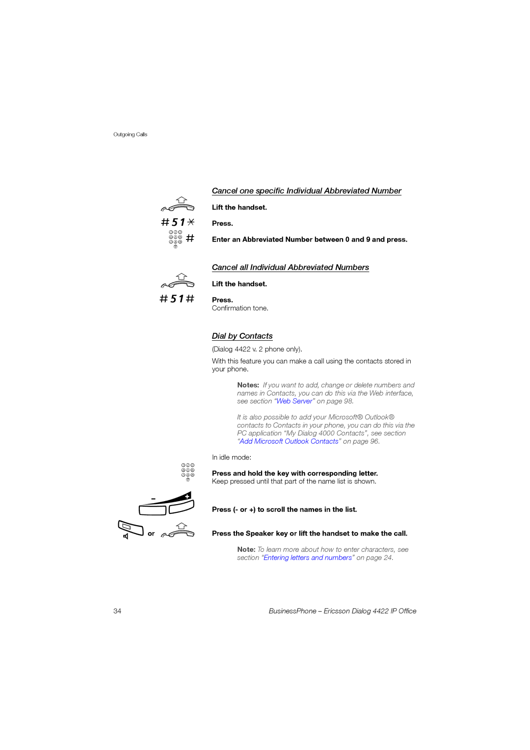 Ericsson 4422 manual Cancel one specific Individual Abbreviated Number, Cancel all Individual Abbreviated Numbers 