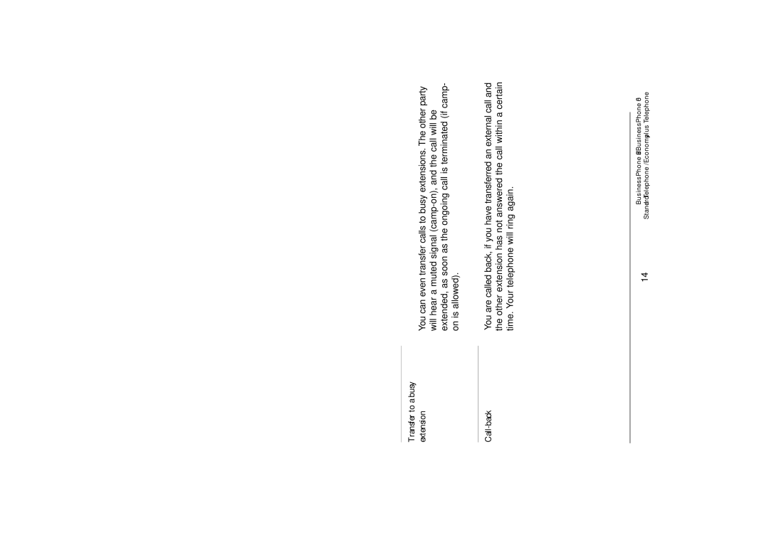 Ericsson 250 manual Transfer to a busy Extension, Call-back 