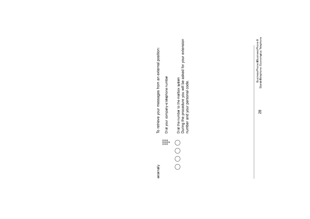 Ericsson 250 Individual Mailbox System Deactivate 2nd Press, Retrieve messages Internally, Press to retrieve a message 