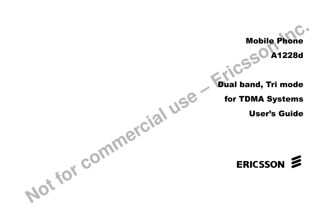 Ericsson A1228d manual EricssonL 