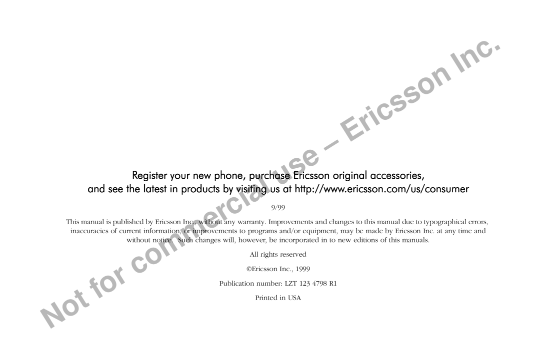 Ericsson A1228d manual Son 