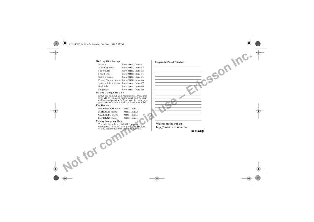 Ericsson A1228d manual Ercissonz 