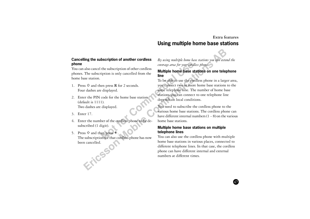 Ericsson BS120 manual Using multiple home base stations 