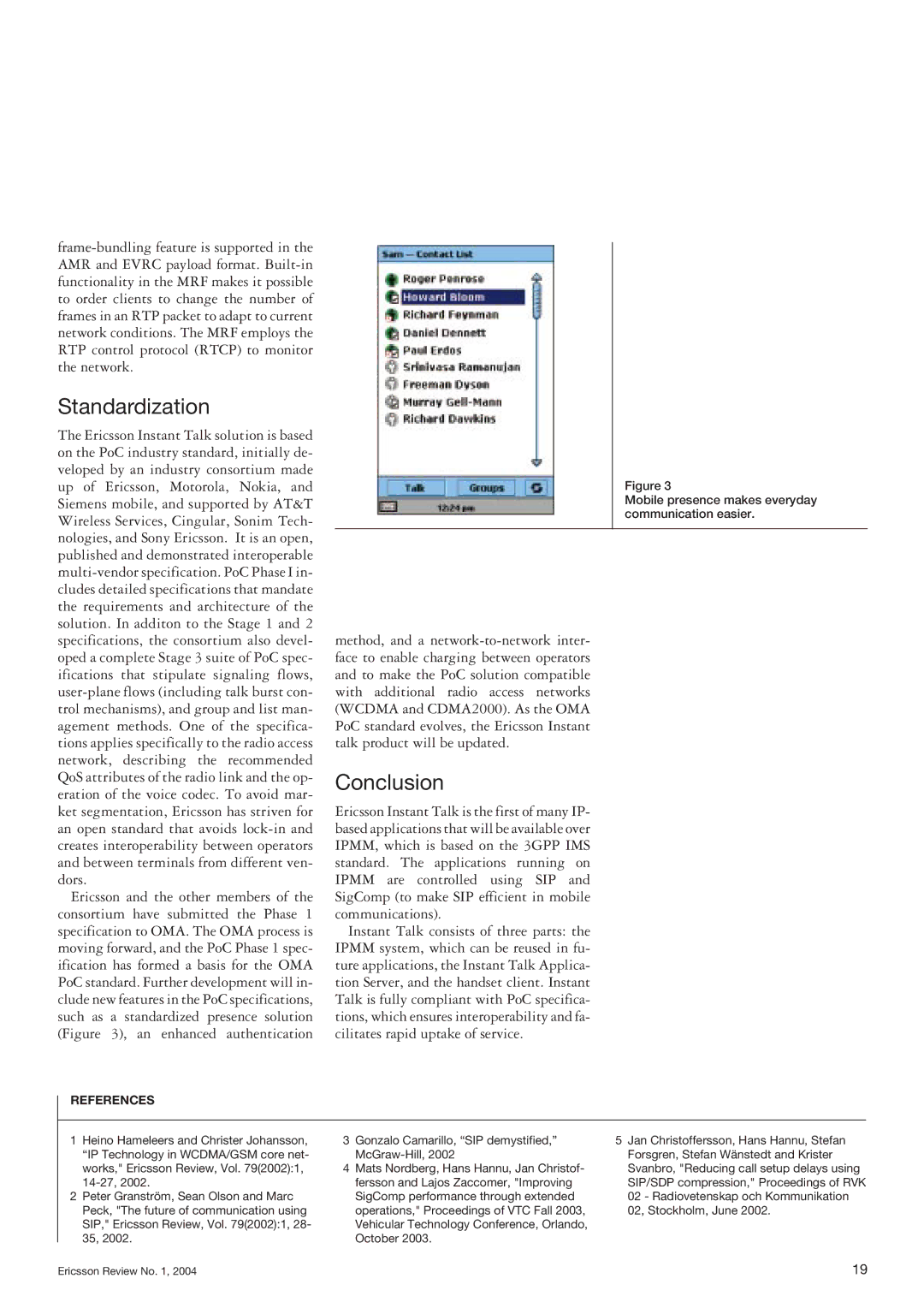 Ericsson CDMA2000 specifications Standardization, Conclusion, References 