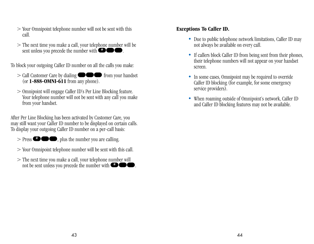 Ericsson CH388, CF388 manual Exceptions To Caller ID 