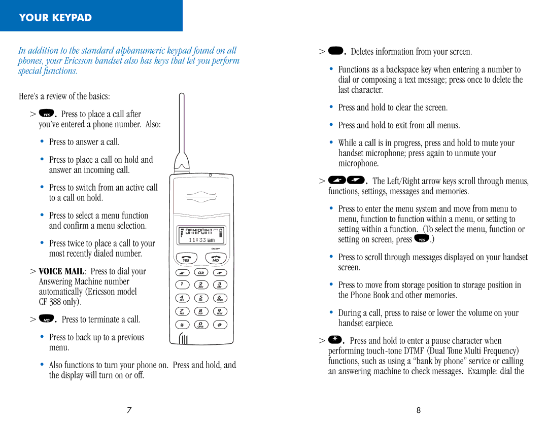 Ericsson CH388, CF388 manual Your Keypad, Here’s a review of the basics 