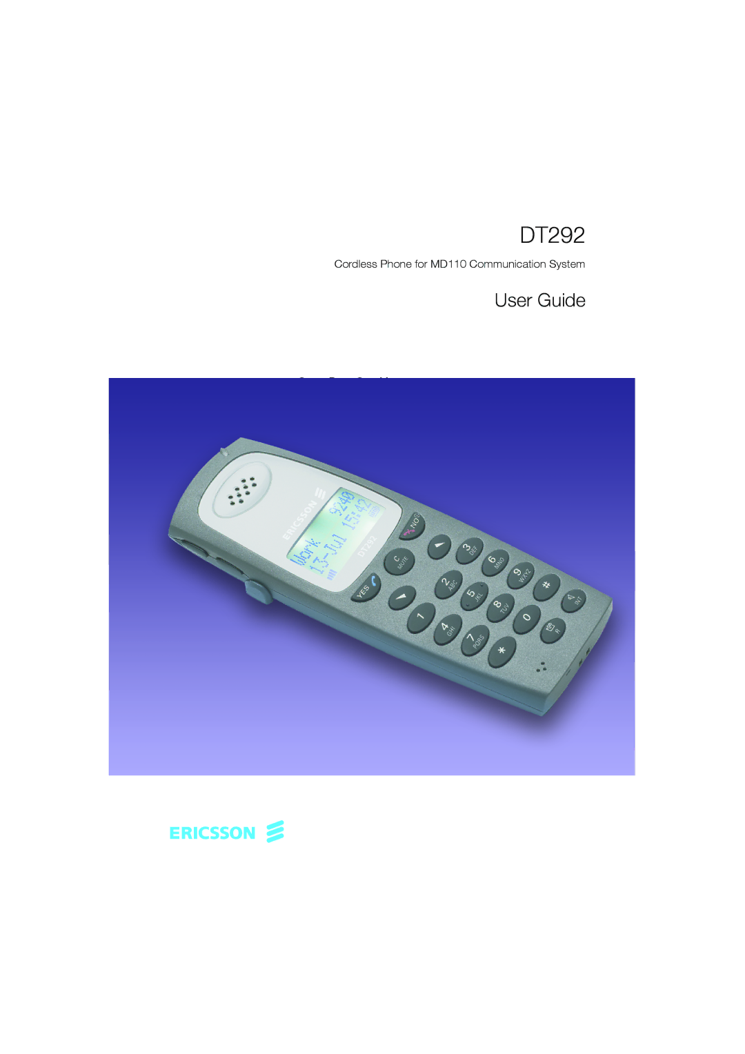 Ericsson DT292 manual User Guide, Cover Page Graphic 