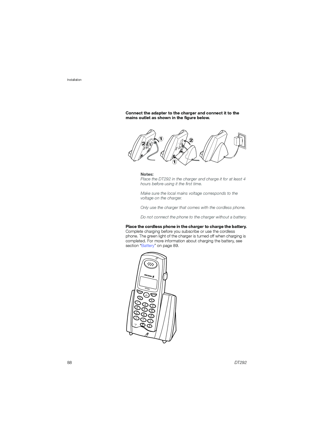 Ericsson DT292 manual 