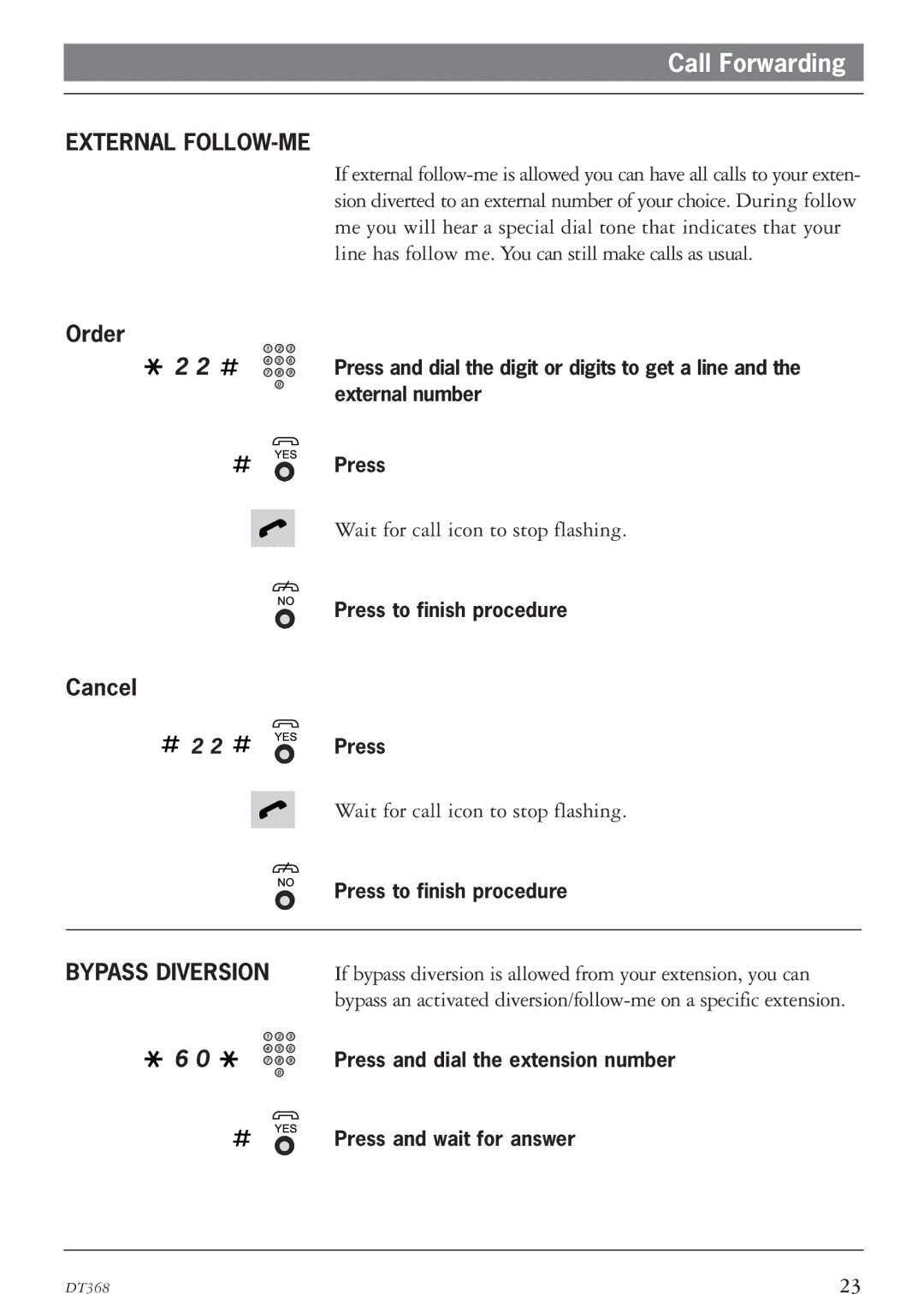 Ericsson DT368 manual External FOLLOW-ME 