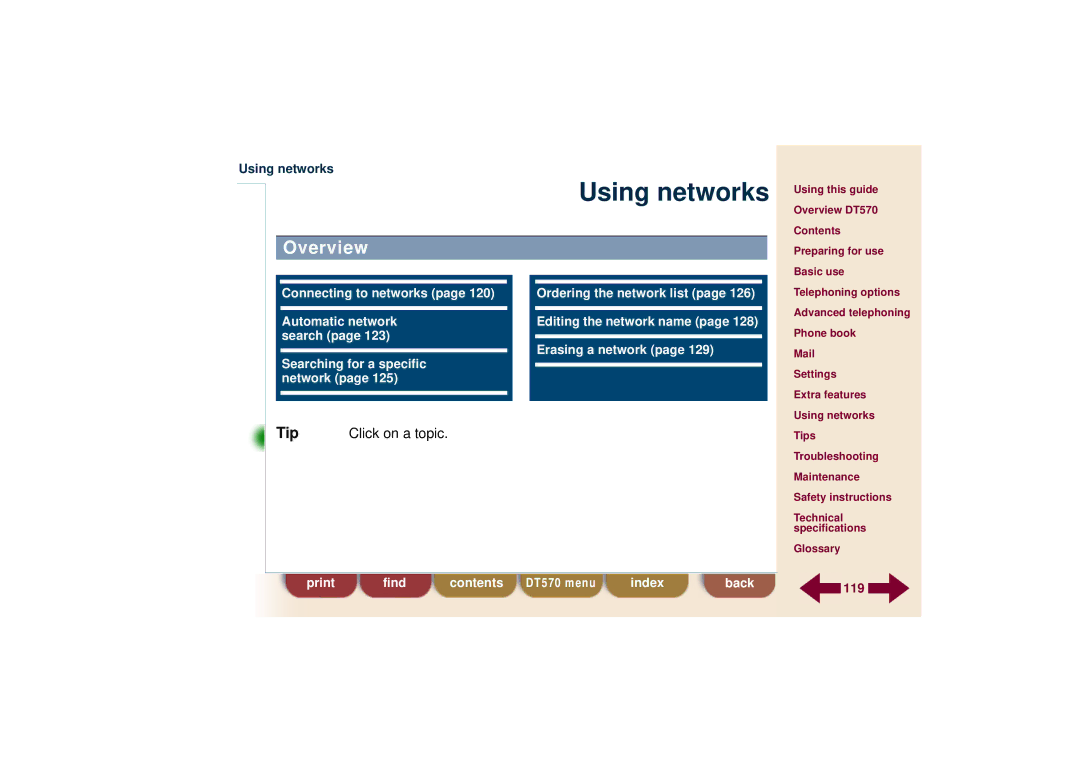 Ericsson DT570 technical specifications Using networks, Overview 