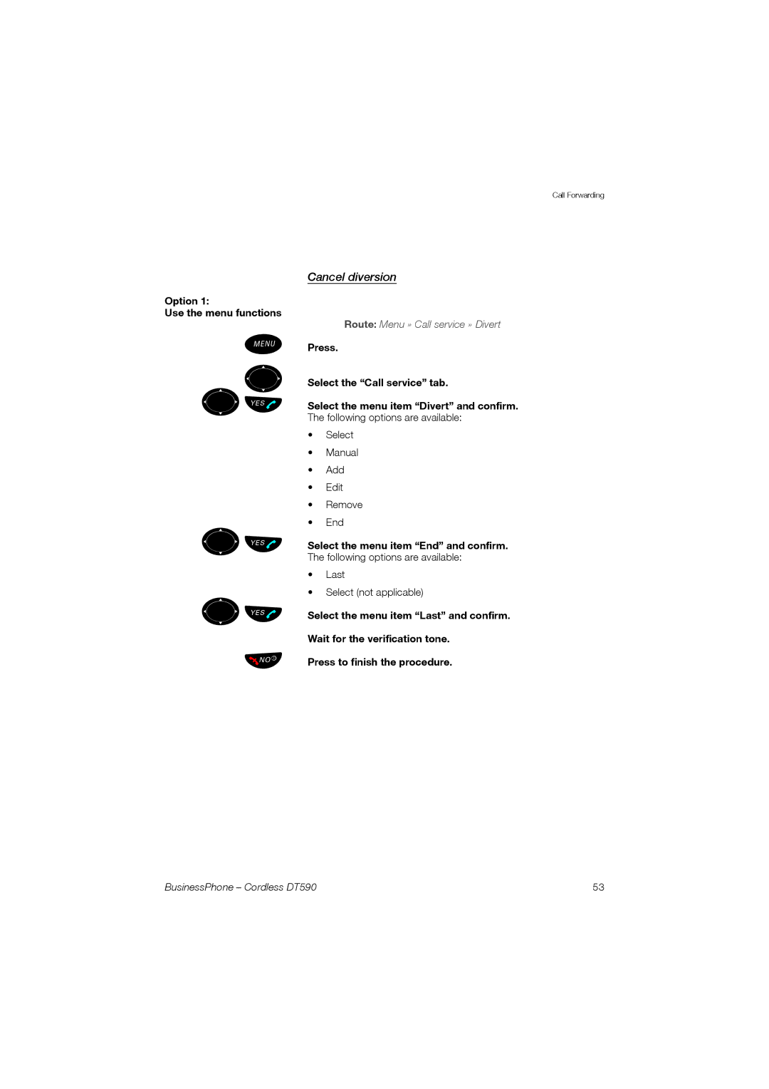 Ericsson DT590 manual Select Manual Add Edit Remove End 