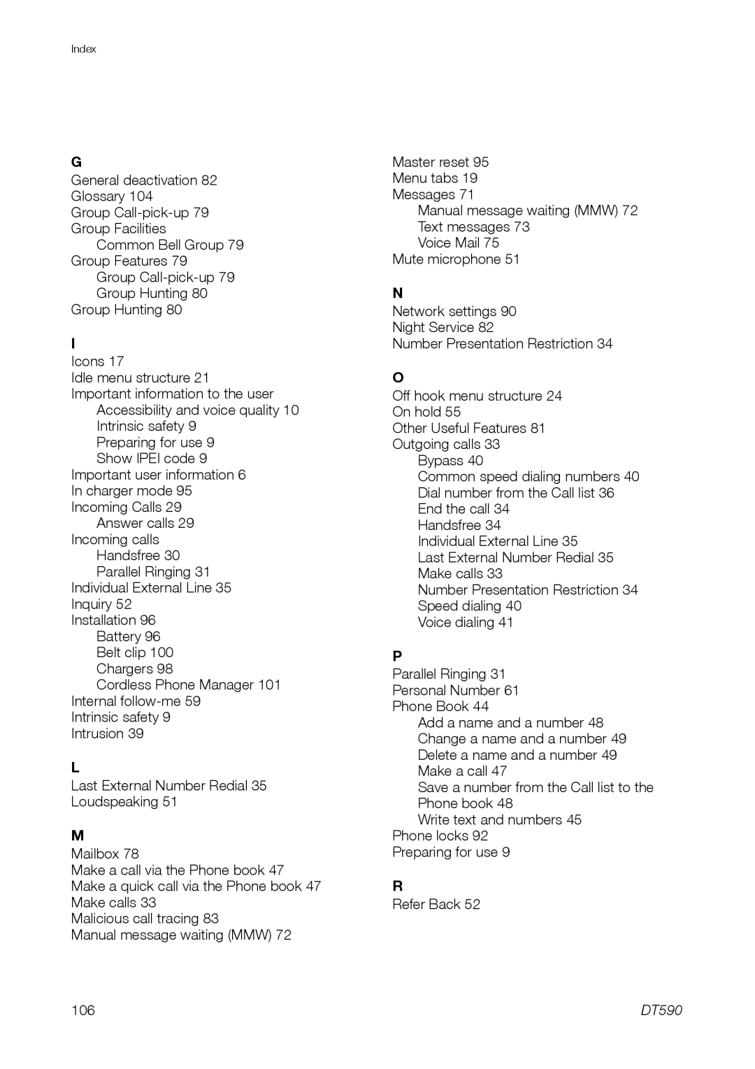 Ericsson DT59C manual 106 