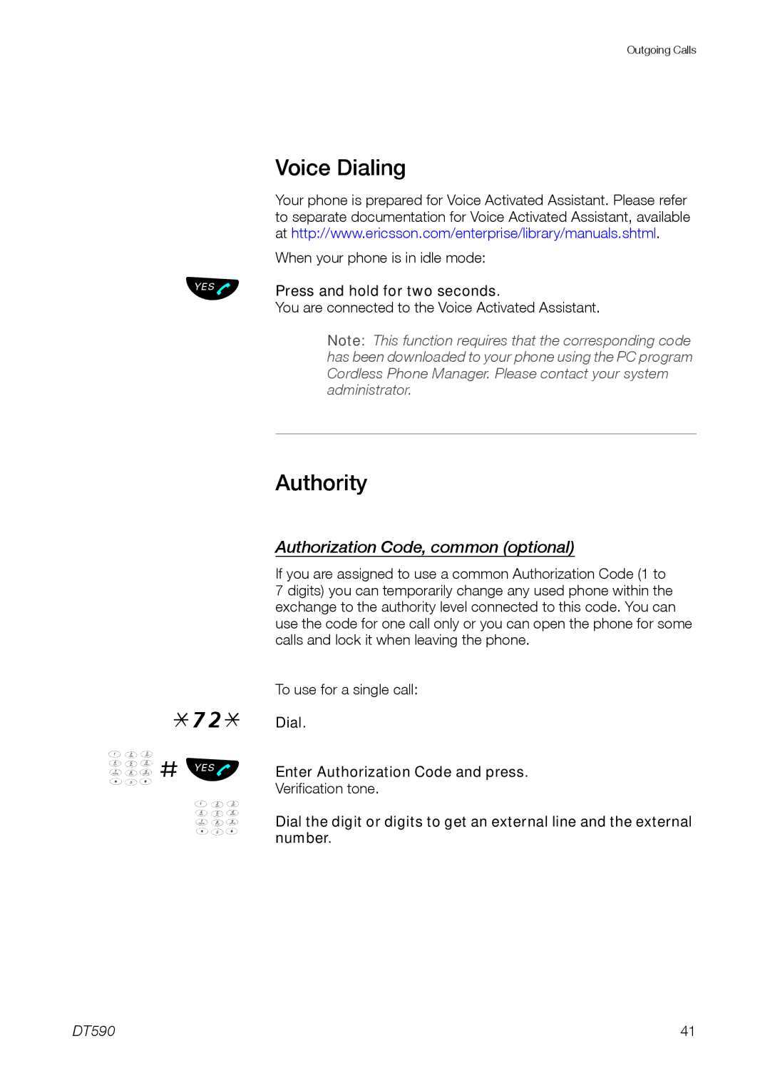 Ericsson DT59C manual ¿ # Ûü, Voice Dialing, Authority, Authorization Code, common optional 