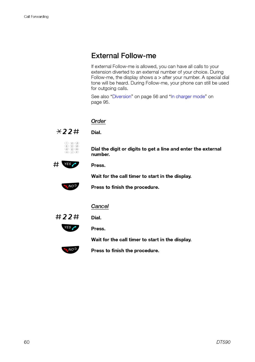 Ericsson DT59C manual #22#, External Follow-me 