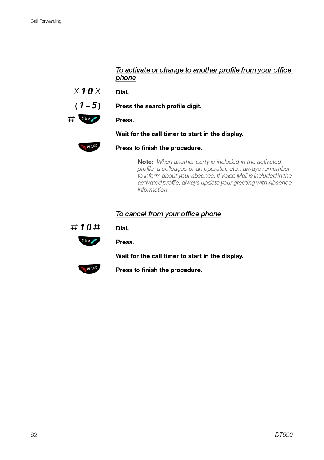 Ericsson DT59C manual #10#, To cancel from your office phone 