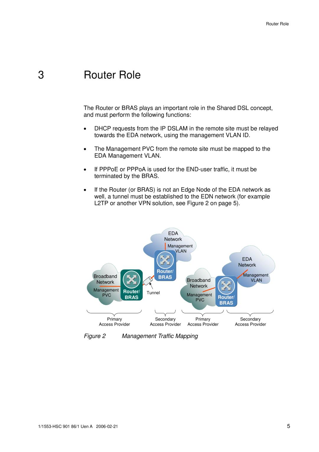 Ericsson EDA manual Router Role, Management Traffic Mapping 