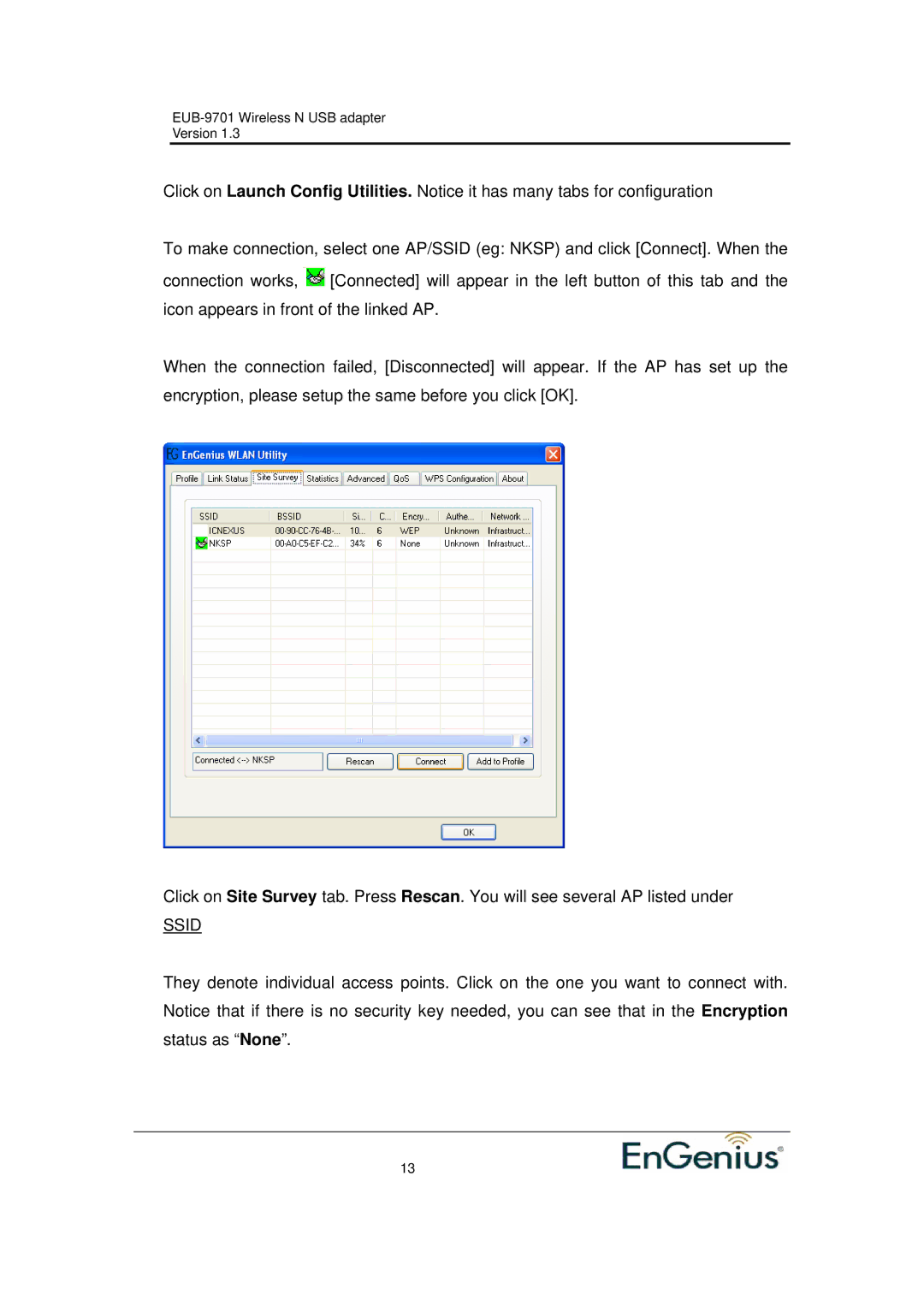 Ericsson EUB-9701 EXT2 user manual Ssid 