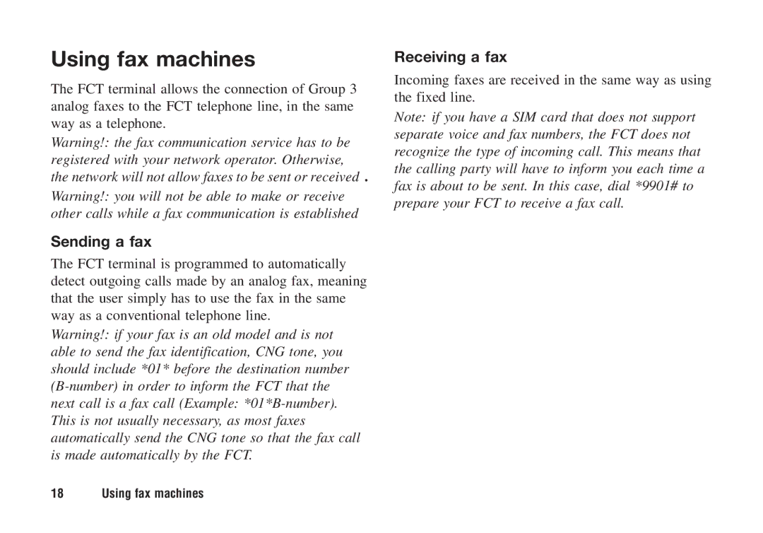 Ericsson F221m manual Using fax machines, Sending a fax, Receiving a fax 