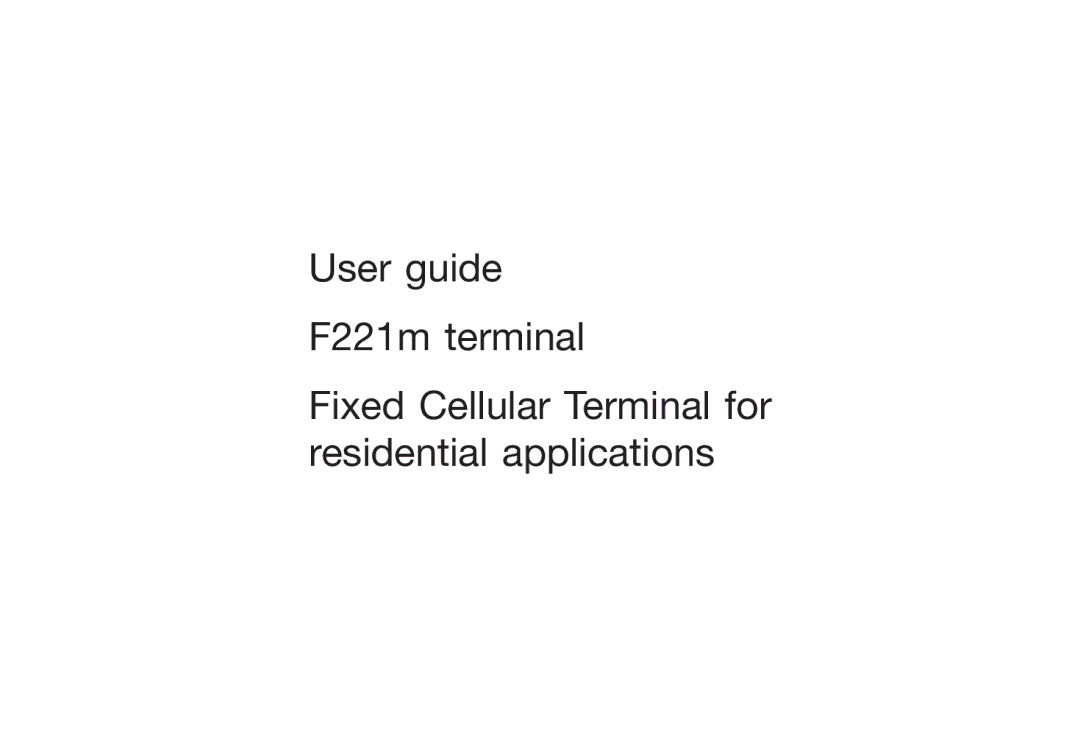 Ericsson F221m manual 