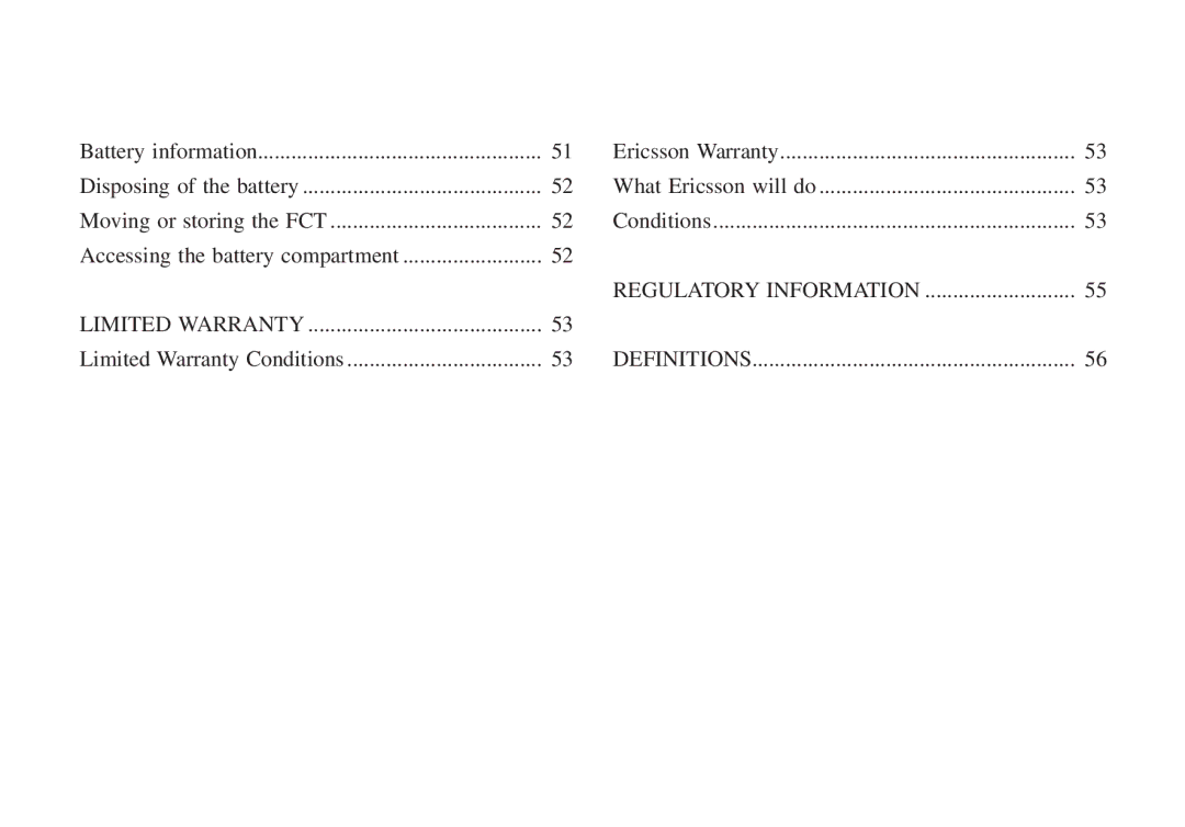 Ericsson F221m manual Regulatory Information 