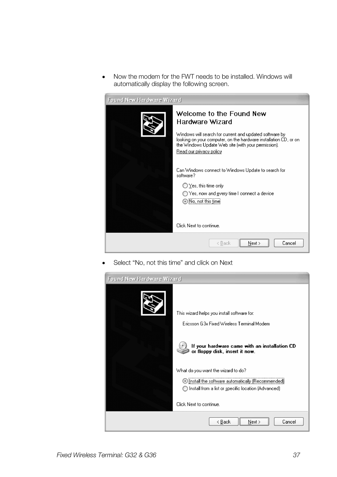 Ericsson manual Fixed Wireless Terminal G32 & G36 