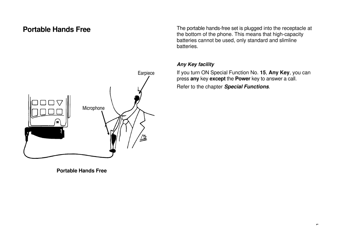 Ericsson GH198 user manual Portable Hands Free 