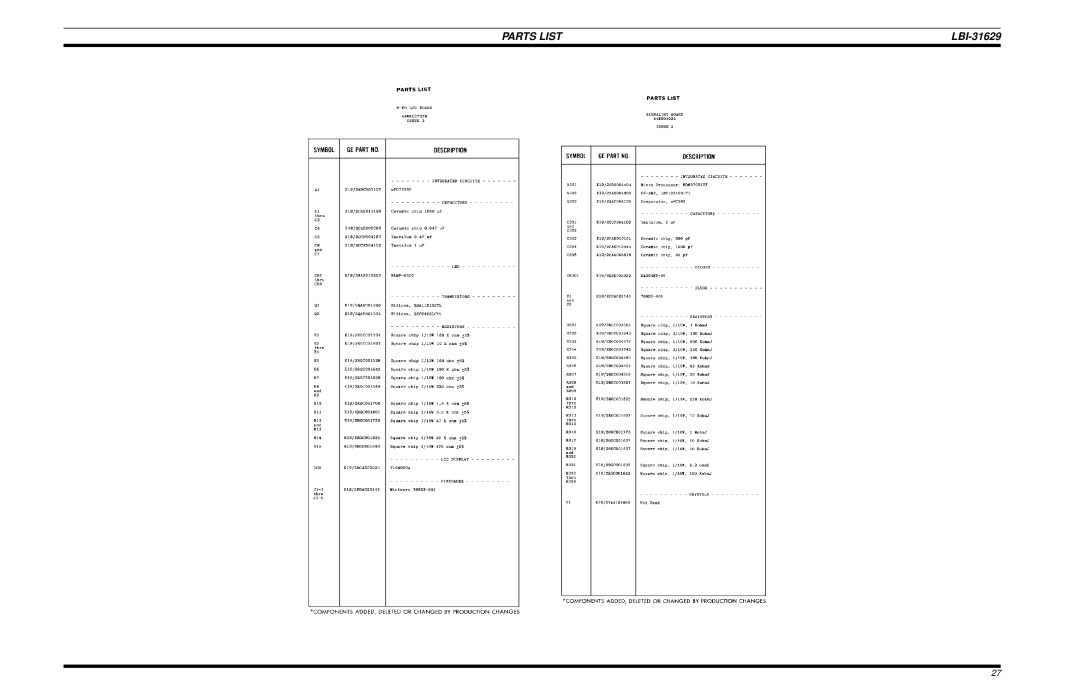 Ericsson LBI-31629B manual Parts List 