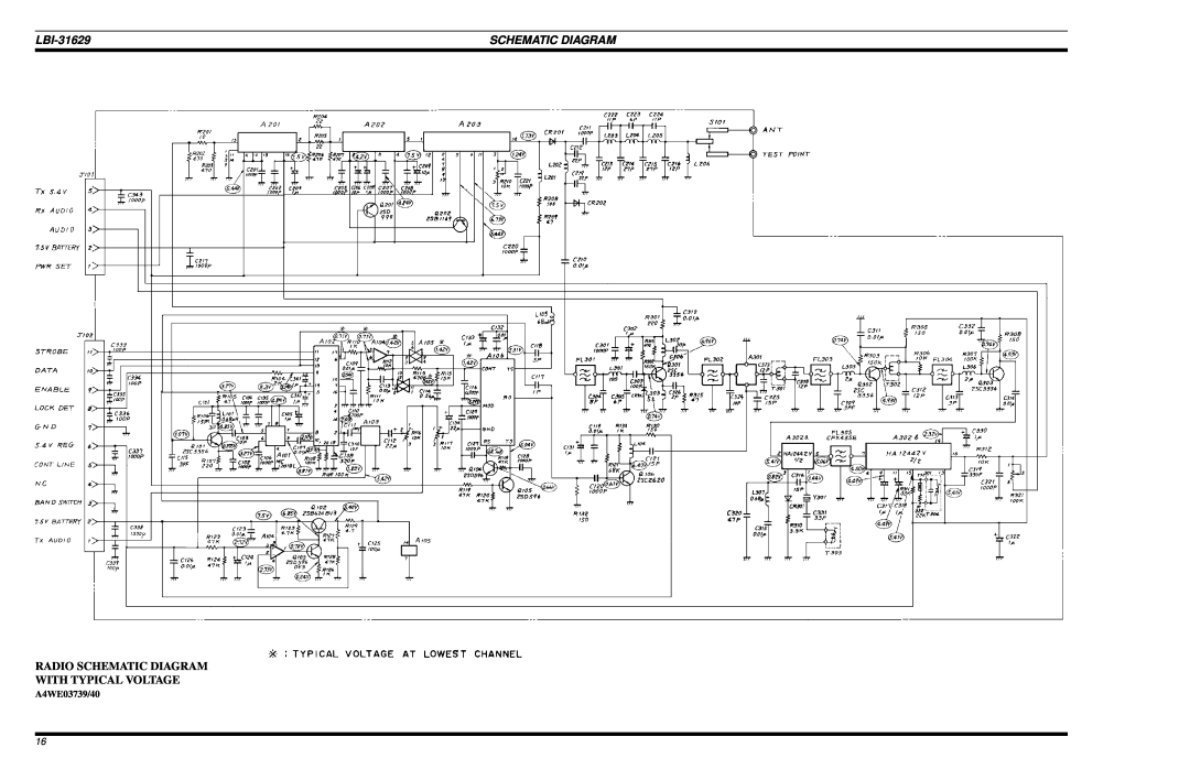 Ericsson LBI-31629B manual Radio Schematic Diagram With Typical Voltage 