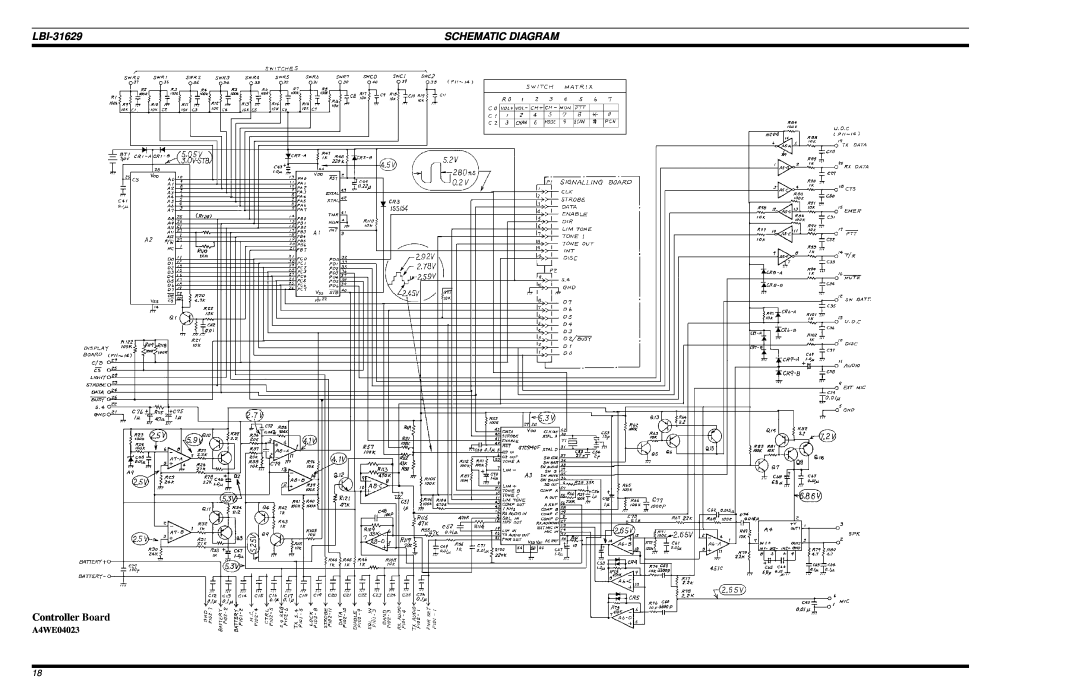 Ericsson LBI-31629B manual Controller Board, Schematic Diagram 