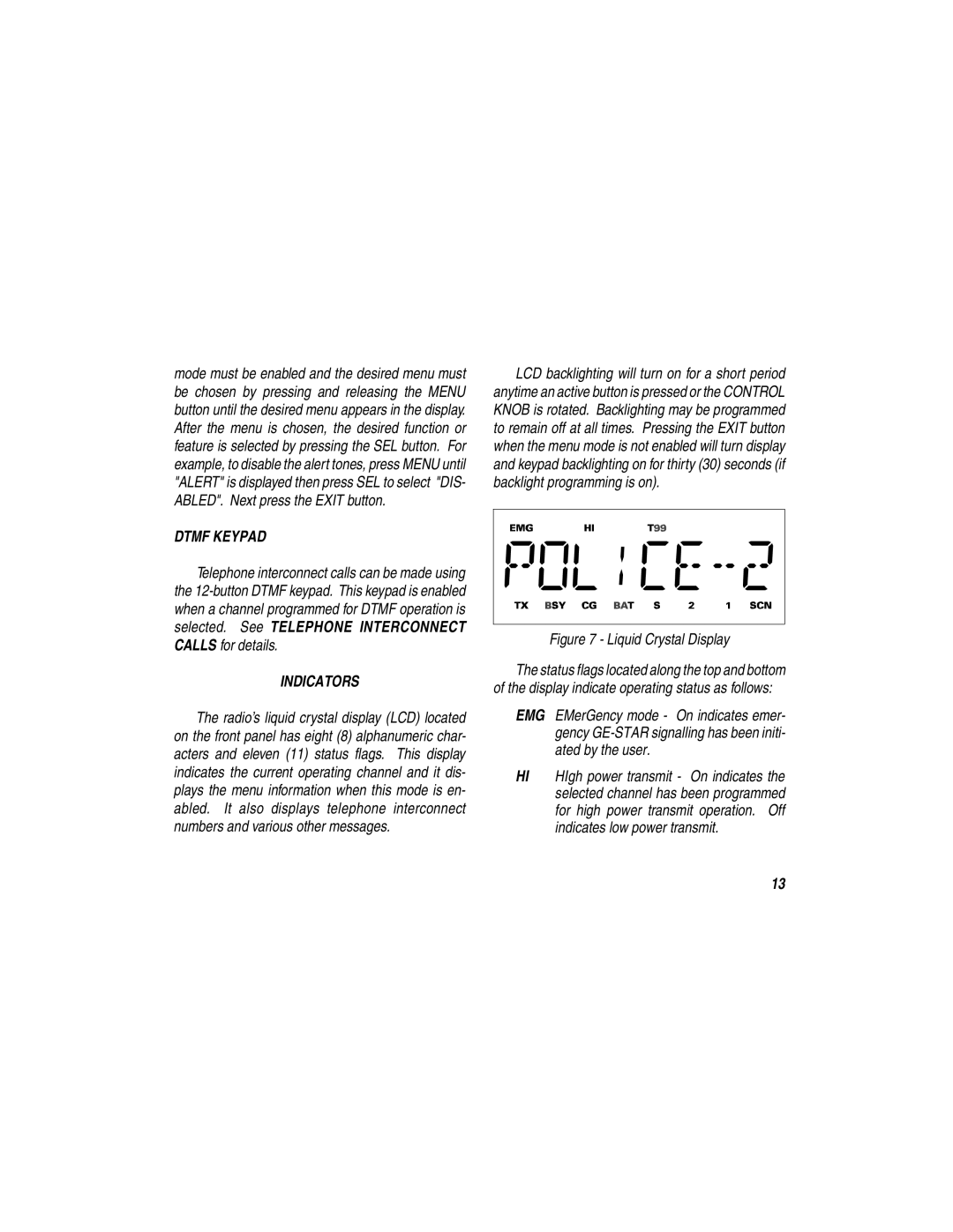 Ericsson LBI-38377E manual Dtmf Keypad, Indicators 