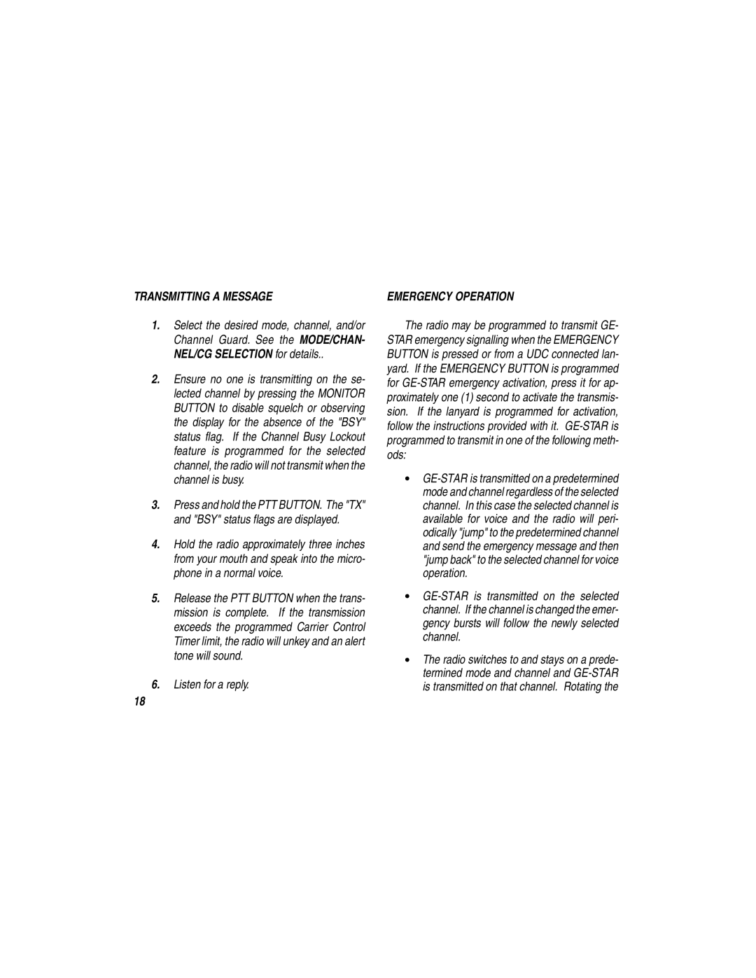 Ericsson LBI-38377E manual Transmitting a Message, Listen for a reply 